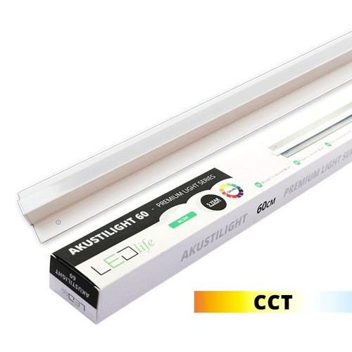 LED Troldtekt Skinne 120 cm, CCT - 35W, Akustilight, Planforsænket, 24V