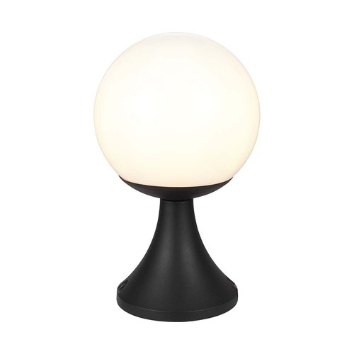 Standerlampe E27 - Mat sort, opal plastkugle