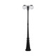 97cm havelampe med 2 kugler, 2xE27 - IP44, mat sort, robust konstruktion, uden lyskilde