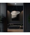 48W LED pendel, hvidt cirkel design - Dæmpbar, 5150lm, IP20, justerbar højde 80-120cm