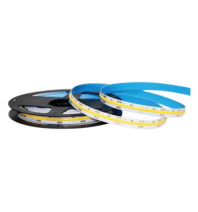 5m 10W/m COB-LED strip - 24V, 280 LED pr. meter, IP20, 8mm bredde, kold hvid