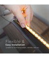 5m 10W/m COB-LED strip - 24V, 280 LED pr. meter, IP20, 8mm bredde, kold hvid
