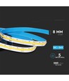 5m 10W/m COB-LED strip - 24V, 280 LED pr. meter, IP20, 8mm bredde, kold hvid