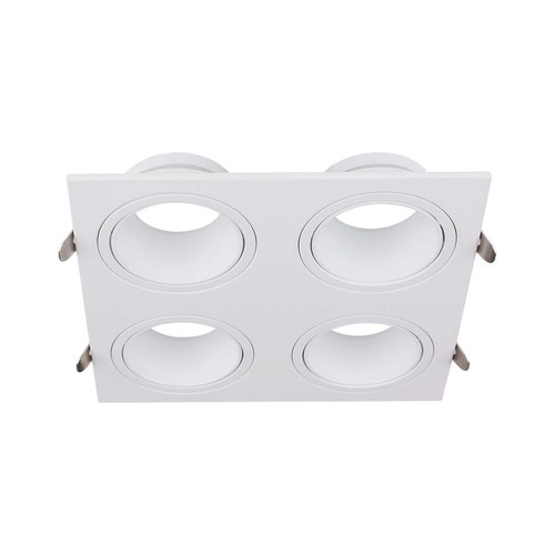 4 Hoved Spotlampe - Jern+PC Hvid+Hvid