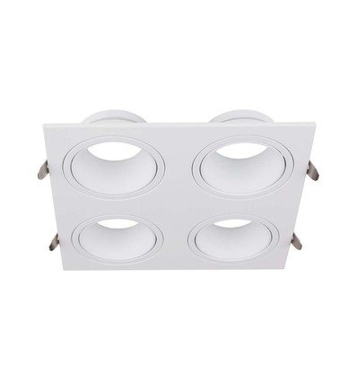 4 Hoved Spotlampe - Jern+PC Hvid+Hvid