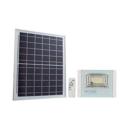 12W solpanel - LED projektør, 4000K, hvidt hus