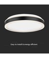 38W Designer LED loftslampe - 4000K, hvid kant, kvadratisk