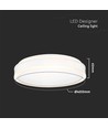38W LED designer loftslampe - Ø40cm, 4000K, hvid kant, inkl. lyskilde