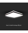 48W LED designer loftslampe, dæmpbar - 4000K, IP44, sort, firkantet