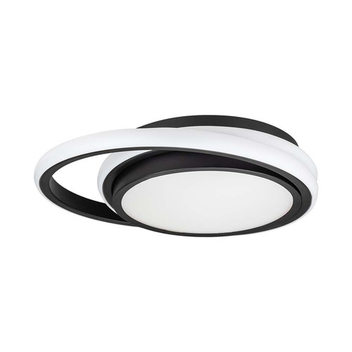 38W LED Designer Lys - 4000K, Sort, Dobbelt, Rund