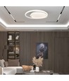 38W LED designer loftslampe, hvid - Dobbelt ring, Ø45cm, 4050lm, 4000K, IP20