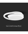 38W LED designer loftslampe, hvid - Dobbelt ring, Ø45cm, 4050lm, 4000K, IP20