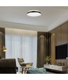 24W LED designer loftslampe - Ø45cm, 2500lm, sort, rund, 4000K, IP20