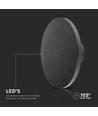 12W rund LED væglampe, sort - CCT, dæmpbar, IP65, 1200lm, inkl. lyskilde