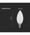 3,7W LED kertepære E14 - Plastik, Samsung Chip, C37