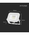 10W LED projektør, hvid - Samsung LED chip, IP65, ultra-tyndt design, 3000K, udendørs