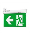 Nødbelysning 4i1 ophæng - EXIT skilt, selvtest-knap, væg/loft/wireophæng, 6000K