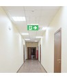 Nødbelysning 4i1 ophæng - EXIT skilt, selvtest-knap, væg/loft/wireophæng, 6000K