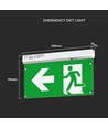 Nødbelysning 4i1 ophæng - EXIT skilt, selvtest-knap, væg/loft/wireophæng, 6000K