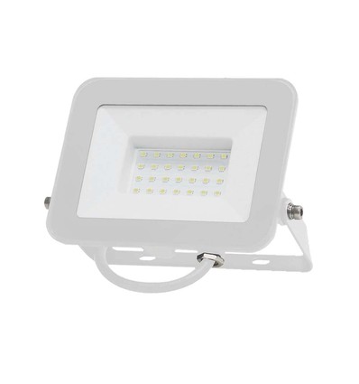 30W projektør - Samsung chip, 6500K, hvid hus, hvid glas