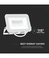 30W projektør - Samsung chip, 6500K, hvid hus, hvid glas