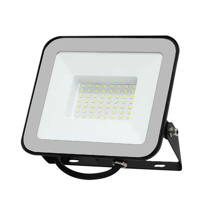 50W LED projektør med Samsung Chip - 100lm/W, IP65, grå krop, 6500K, udendørs