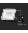 50W LED projektør med Samsung Chip - 100lm/W, IP65, grå krop, 6500K, udendørs