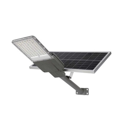 35W LED solcelle gadelampe - 4000K, Bridgelux chip, IP65, grå, inkl. 70W solpanel og batteri