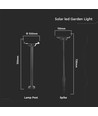 2W LED solcelle havespot med spyd - IP65, 3-i-1 CCT, sort, bevægelsessensor, aluminiumsfod
