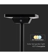 2W LED solcelle havespot med spyd - IP65, 3-i-1 CCT, sort, bevægelsessensor, aluminiumsfod