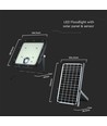 30W Solara LED projektør med solcelle - IP65, PIR sensor, 6400K, sort, LiFePO4 batteri