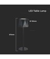 1,5W genopladelig LED bordlampe, sort - 150lm, 3-i-1 CCT, touch dæmpbar, 5V, inkl. batteri