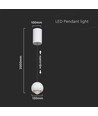 5W LED pendel, hvid - Klokkeformet, 500lm, 3000K, 60 grader, IP20