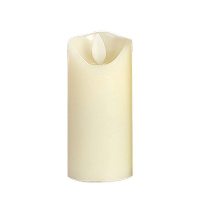 Ø5,3cm LED bloklys, 12,5cm høj - 2700K, batteridrevet, varm hvid, flammeløs hyggelys