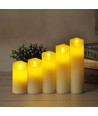 Ø5,3cm LED bloklys, 12,5cm høj - 2700K, batteridrevet, varm hvid, flammeløs hyggelys