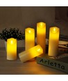 Ø5,3cm LED bloklys, 12,5cm høj - 2700K, batteridrevet, varm hvid, flammeløs hyggelys