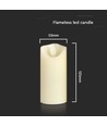 Ø5,3cm LED bloklys, 12,5cm høj - 2700K, batteridrevet, varm hvid, flammeløs hyggelys