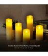 Ø5,3cm LED bloklys, 12,5cm høj - 2700K, batteridrevet, varm hvid, flammeløs hyggelys