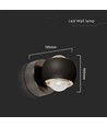10W LED væglampe - Sort, 3000K, 13,5x10 cm, indendørs, inkl. lyskilde