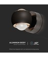 10W LED væglampe - Sort, 3000K, 13,5x10 cm, indendørs, inkl. lyskilde