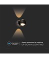 10W LED væglampe - Sort, 3000K, 13,5x10 cm, indendørs, inkl. lyskilde