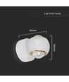 10W LED væglampe med op/ned lys - Hvid, 3000K, 13,5x10 cm, IP44, inkl. lyskilde