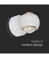 10W LED væglampe med op/ned lys - Hvid, 3000K, 13,5x10 cm, IP44, inkl. lyskilde