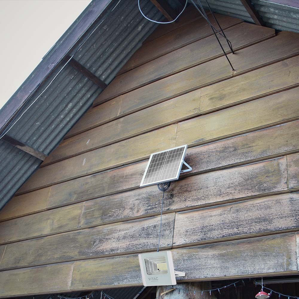35W solpanel - LED Projektør, 6400K, Hvidt Hus - Kulør : Kold
