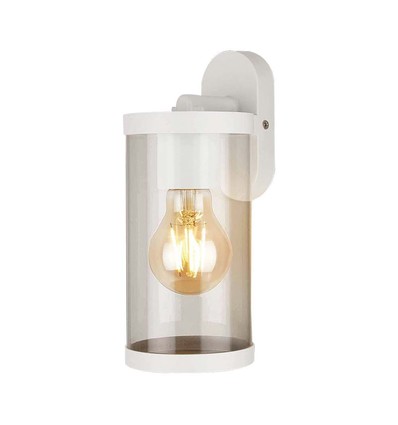 E27 - Væglampeholder, Klar PC, Mat Hvid hus