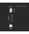 LED Hængelampe - Ø100 Justerbar Wire, Berøringskontakt Tænd/Sluk, 3000K, Lysegrå Hus