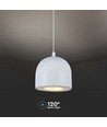LED Hængelampe - Ø100 Justerbar Wire, Berøringskontakt Tænd/Sluk, 3000K, Lysegrå Hus