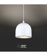 LED Hængelampe - Ø100, Justerbar Wire, Berøringslys Tænd/Sluk, 3000K, Hvid Hus