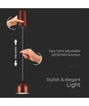 8,5W pendellampe, Ø10cm - Touch on/off, kobber, 3000K, 160cm wire, inkl. lyskilde