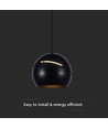 LED hængelampe Ø120 - justerbar wire, berøringslys tænd/sluk, 3000K, sort hus